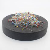 Box of 1000 Glass Head Pins mix colors, 30mm Length, Pin 0,60mm, Head 3,00mm - Real Glass